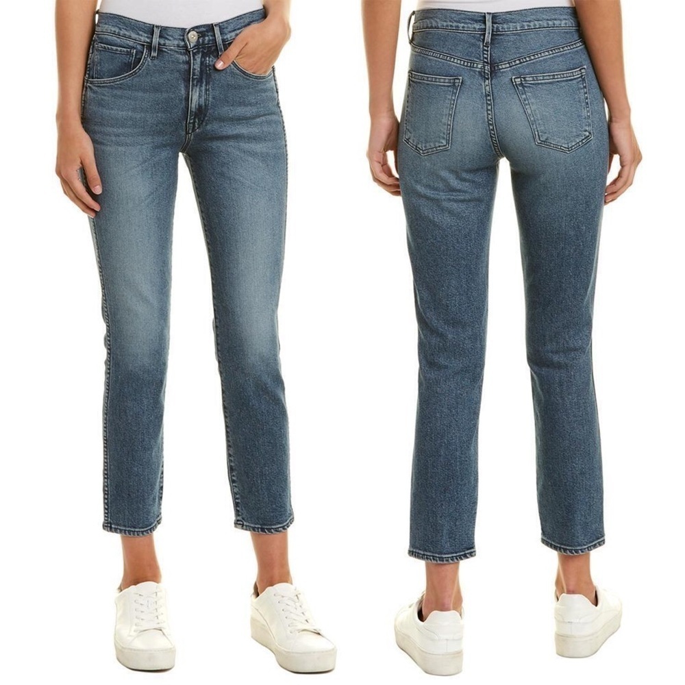 3x1 • W3 Straight Authentic Crop jeans high rise slim leg Celie medium wash